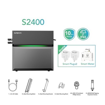 Sunpura S2400 2400Wh Speicherbatterie Balkonkraftwerk Solarbank Akku 0% MwSt.