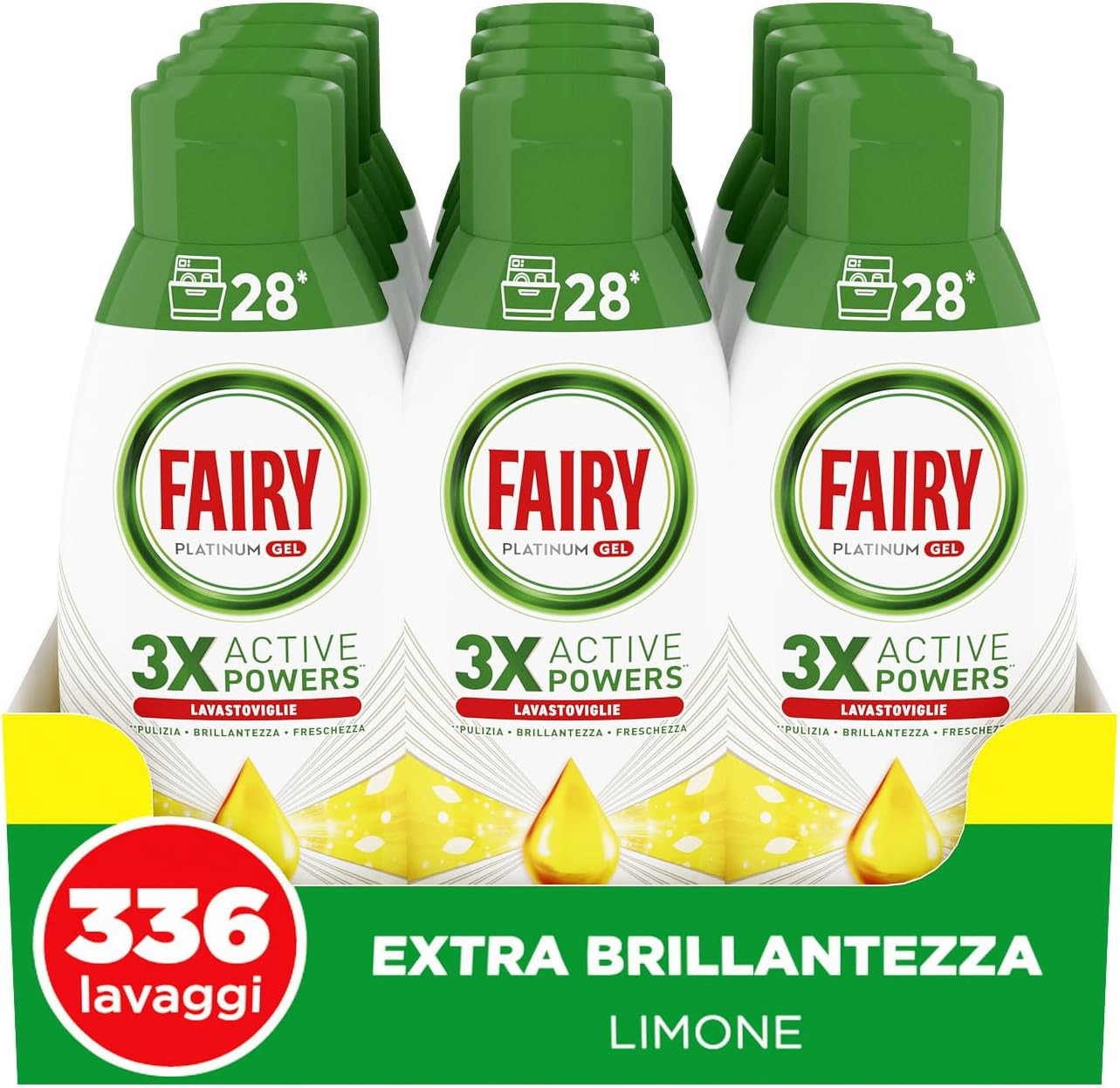 Detersivo Fairy Platinum Gel 336 Lavaggi - Prezzo Imbattibile Online