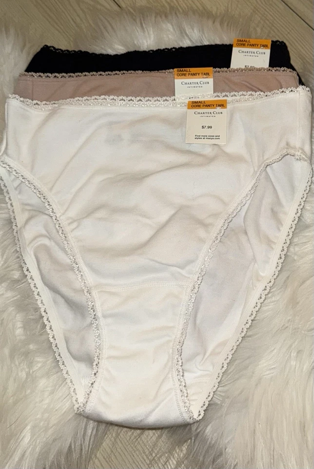 3 Charter Club Everyday Algodón Mujer Corte Alto Calzoncillos Ropa Interior Bragas S Pequeñas Foto 2 de 4