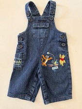 Infants 0-3 mo Disney Vintage POOH  FRIENDS Tiger Explore Cotton Denim Overalls