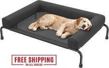 Elevated Dog Bed for Large Dogs, Cooling Raised Dog Cot with Bolsters, Breath...