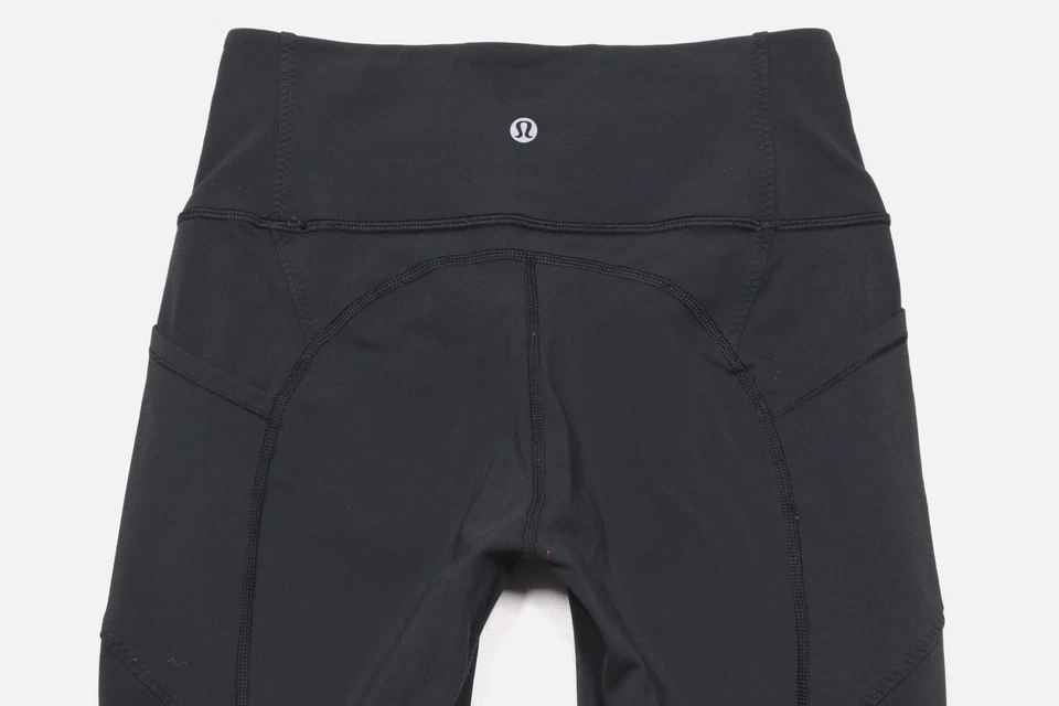 Lululemon Size 6 23" Black Cropped Leggings Hip Pockets Align Mid Rise - Image 4 of 4