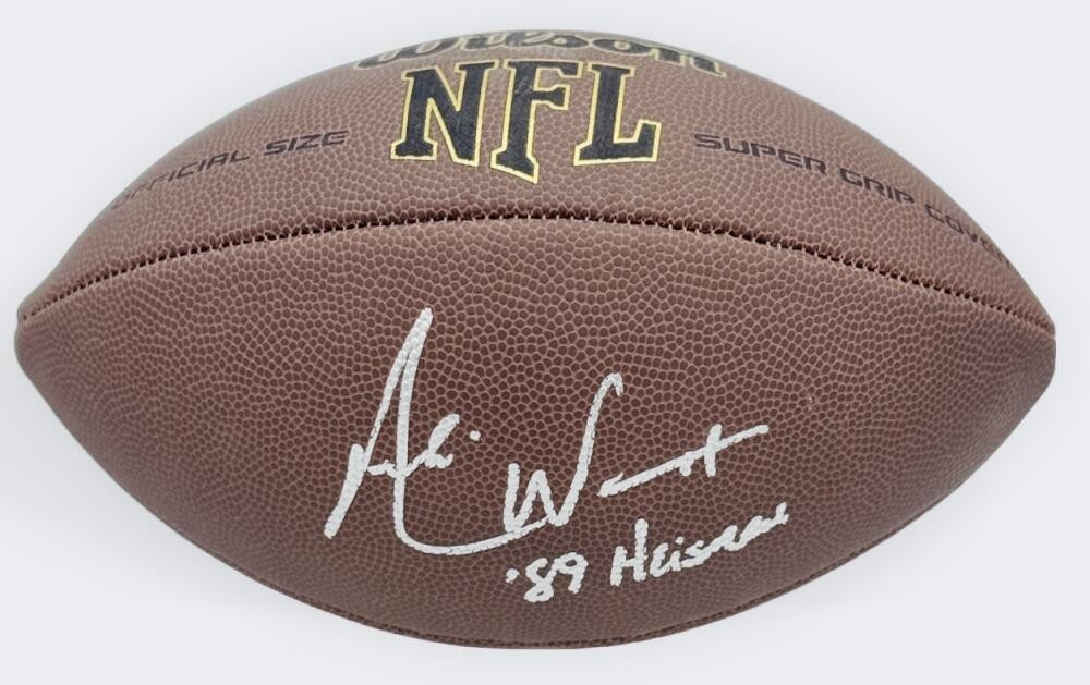 ANDRE WARE Autographed Signed HOUSTON COUGARS OFFICIAL SIZE NFL FOOTBALL HEISMAN BAS K39 