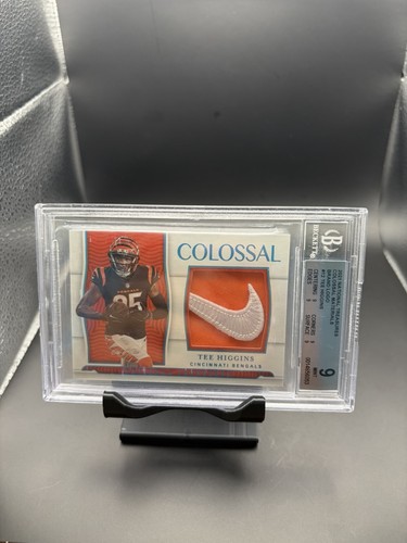 2021 National Treasures Tee Higgins Nike Swoosh 1/1 Patch BGS 9