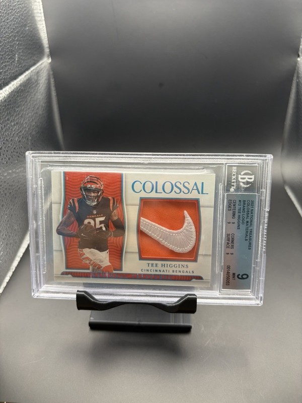 2021 National Treasures Tee Higgins Nike Swoosh 1/1 Patch BGS 9