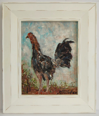 Original Signed Oil Painting  El Pollo Criollo  Cuban Chicken 11×14 Hecto Vidal