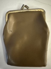 Vintage Patent Leather Coin Purse Snap Kiss Lock Frame Compact Change Wallet