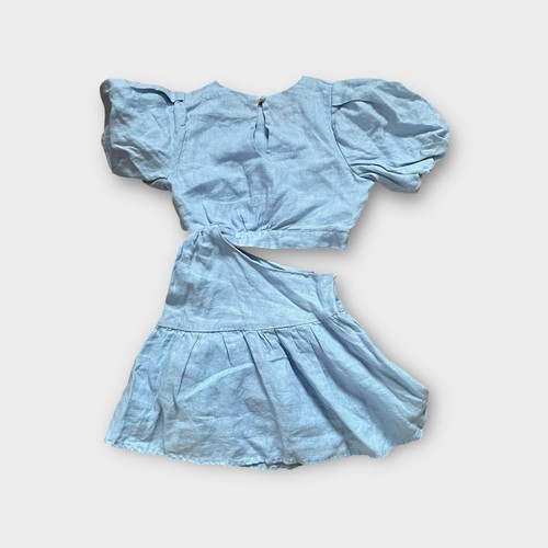 Bardot NEW Junior Girl's Mimi Cut Out Linen Mini Party Dress Blue Youth 14 Large - Picture 4 of 7