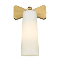 Wandlampe Wandleuchte E27 Metall Glas 31,5 Cm Hoch In Messing Weiß Modern