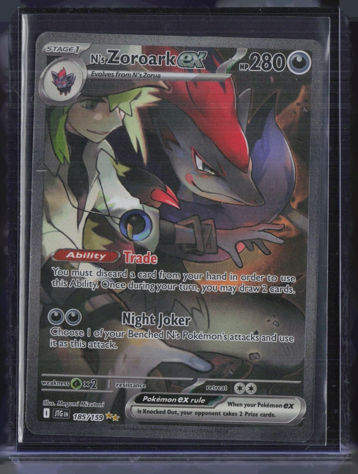 2025 Pokemon Journey Together Special Illustration Rare #185 N's Zoroark ex