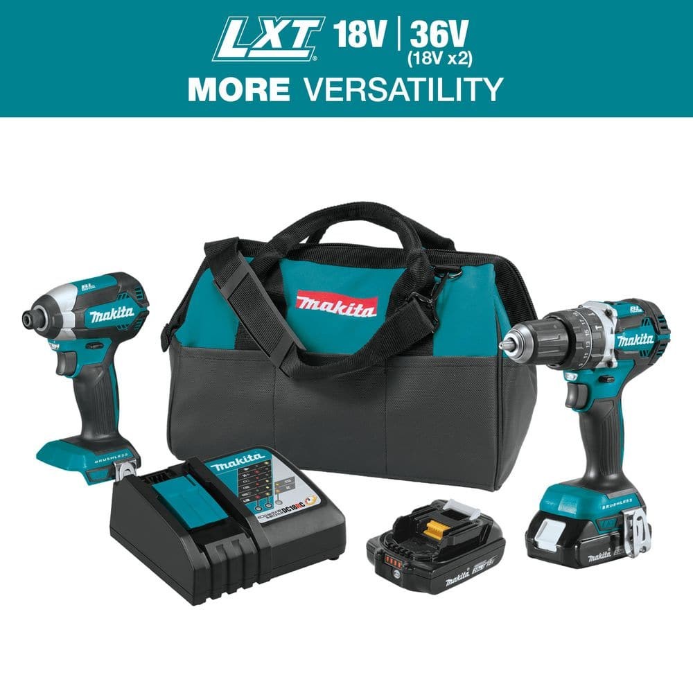 18V LXT Lithium-Ion Brushless Cordless Hammer Drill and Impact Driver Combo Kit