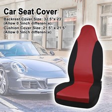 Car Front Bucket Seat Cover Protector Pad Fit For Most Cars Truck Red Black