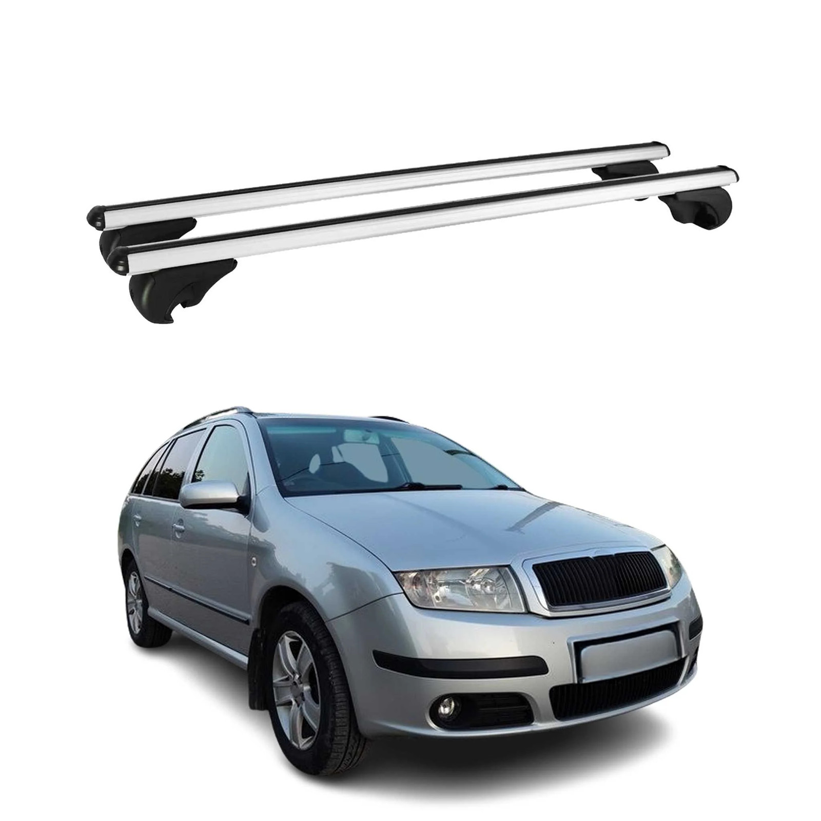 Barres de toit Skoda Fabia I Break alu argent transversales 2001-2008