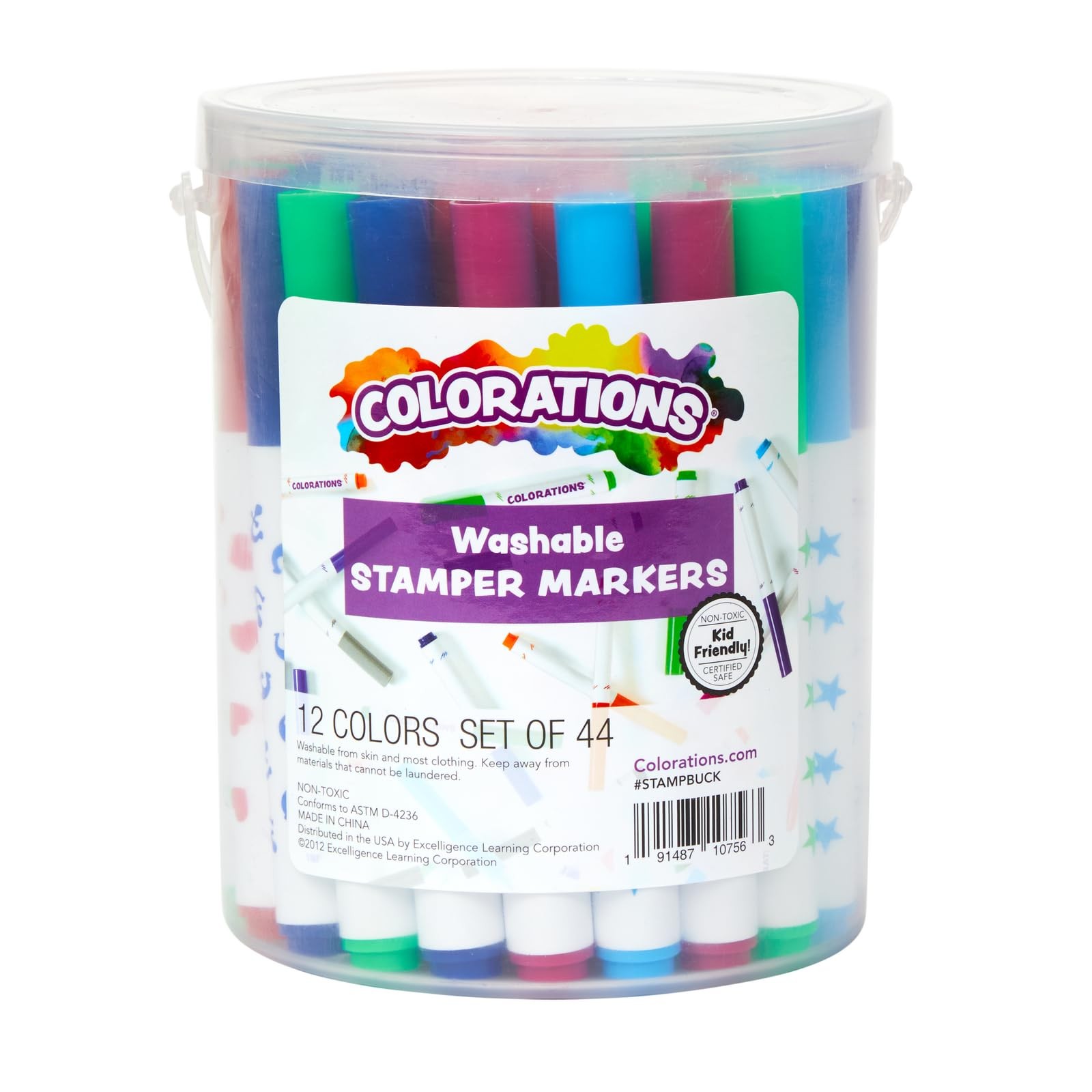 Colorations  Wasbare Marker Stempelemmer - 44 Stuks