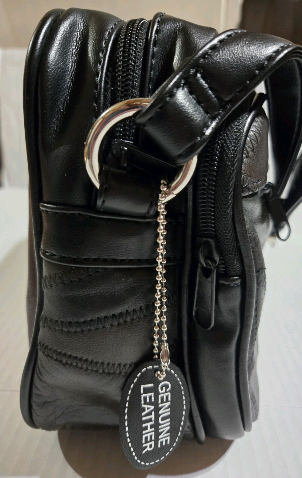 Vintage Jaclyn Smith Patchwork Black  Genuine Lea… - image 6