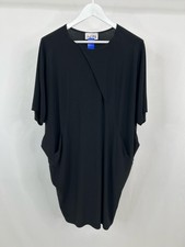 JOSEPH RIBKOFF Tunic Dress SZ 14 Black Women Stretch Pockets Knit Classic Shift