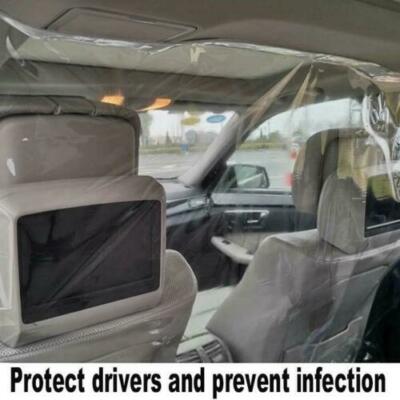 Car Divider Film Isolation Shield 4.6 x 6.5 ft Protective Pvc Taxi Uber Lyft Cab