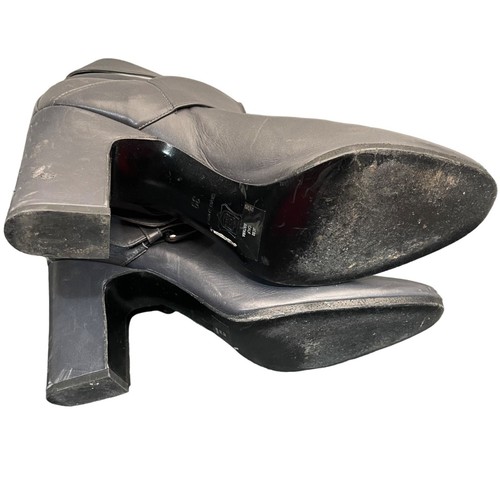 Pierre Hardy Leather Moto Bootie Double Strap Grey EUR 39/US 8-8.5 - Picture 4 of 9
