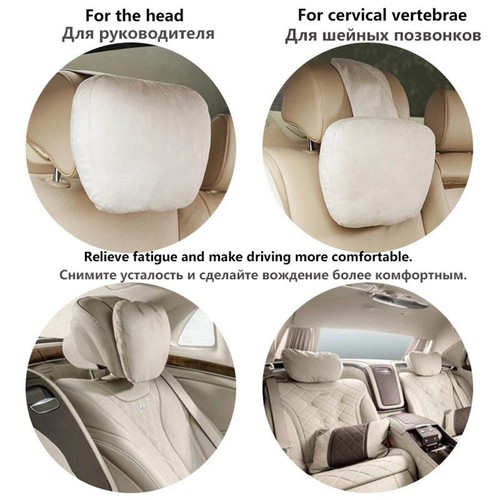 1x Universal Car Headrest Neck Support Seat Rest Cushion Soft Adjustable Pillow - Picture 8 of 9