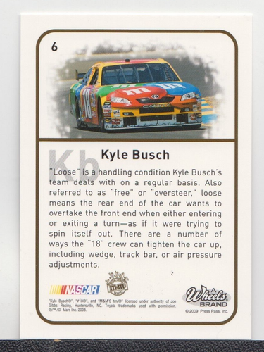 KYLE BUSCH : 2009 - WHEELS ELEMENT NSCS - CARD No. # 6 - Picture 2 of 2