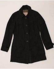 Marlboro Classics Womens Overcoat Eu 40 Medium Black Cotton Bv28