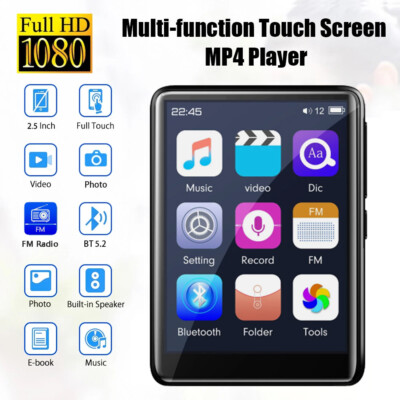 32/16GB Bluetooth 5.0 MP3 Music Player Touch FM Radio Voice Recorder HD Speaker