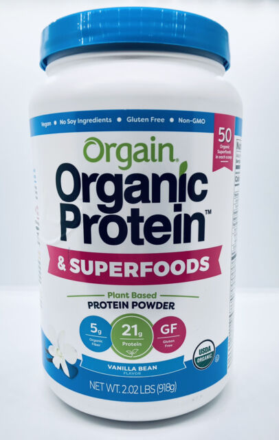 Orgain Organic Plant Based Superfoods Protein Supplement Powder Vanilla 2lb New