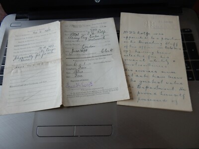WW1 UNGEEIGNET FÜR DEN DIENST ENTLASSEN FREDERICK G ROLFE GETRAGEN WALWORTH B2067 FORM 