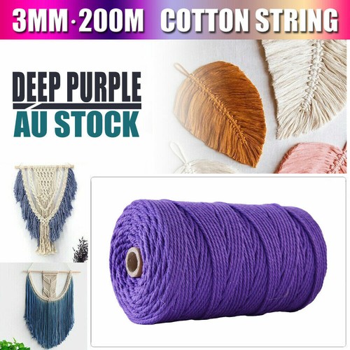 3mm/4mm Natural Cotton Twisted Cord Craft Macrame Artisan Rope Weaving Wire AU - Picture 18 of 37