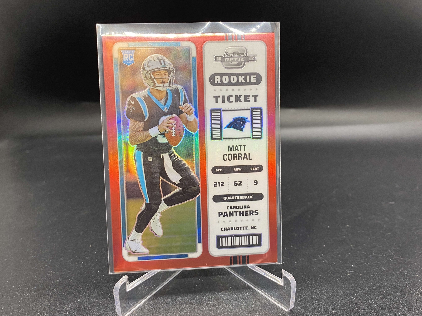 Matt Corral 2022 Contenders Optic Red Rookie Ticket #87 /175 Ole Miss Panthers