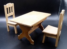 Antique German TABLE  2 CHAIRS 1:12 Dollhouse Miniature