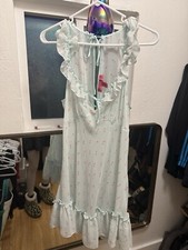 Vintage Betsy Johnson Blue Floral Sheer Babydoll Dress Intimates Lingerie L