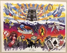 Tattoo Flash Single Sheet by Jeff Cornell 11 X 14 Heartbreaker Rock N Roll