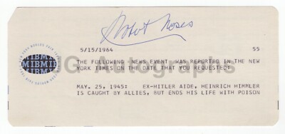 Robert Moses - Autographed 1964 World's Fair IBM Souvenir - Urban