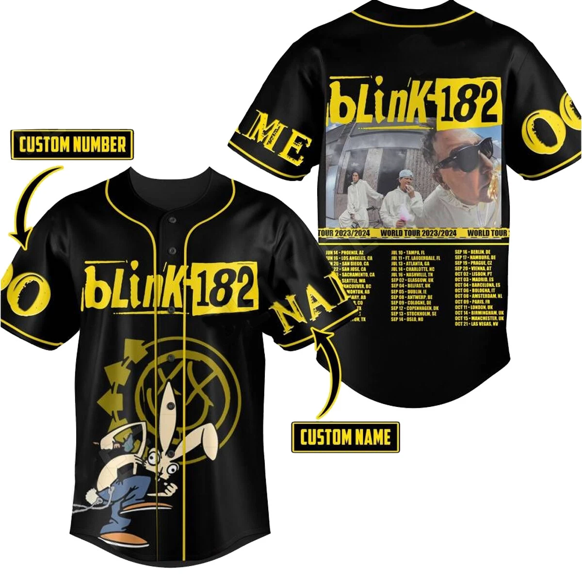 B182 Band Tour 2023-2024 Personalized Baseball Jersey Shirt
