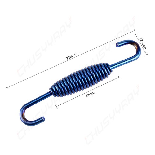 Universal 72mm Stainless Steel Motorcycle Exhaust Pipe Springs Hooks Pack of 2 - Picture 2 of 4