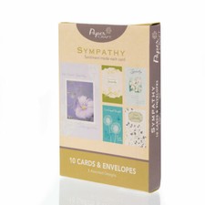 10pk Paper Craft Assorted Sympathy Cards With Envelopes Bulk Set