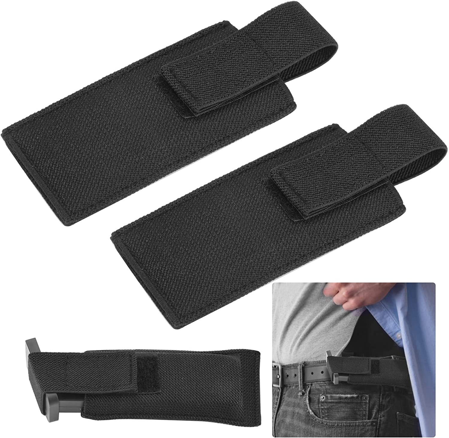 Tactical 9mm Magazine Pouch for Concealed Carry Elastic Mag Holster Horizontal-image