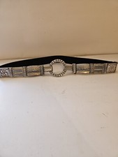 Chico's Southwest Aztec Belt Leather Stretch Silver Size Medium or 35" Boho