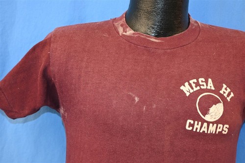 vtg 50s CHAMPION RUNNING MAN MESA HI CHAMPS ARIZONA SCHOOL DISTRESSED t-shirt S - Picture 3 of 6