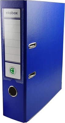 NETUNO 1x Aktenordner DIN A4 80mm Ekobox 2-Ring-Mechanik Ringordner breit blau