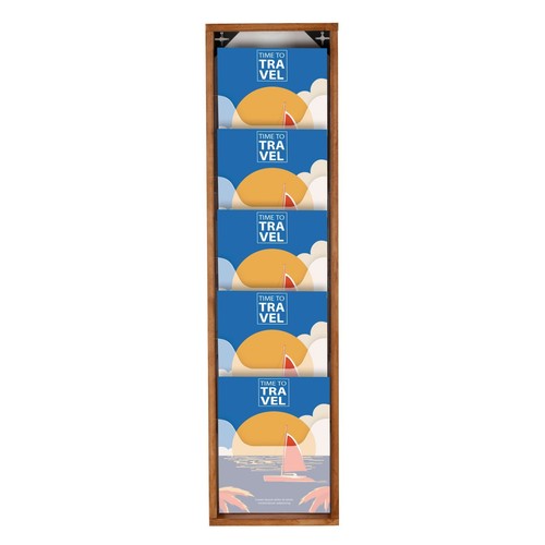 Brochure Display Stand Wall Mounting Double Sided Wooden Magazine Rack Holder - Imagen 2 de 75