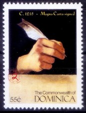Dominica 1999 MNH, 1215 King John Seals Magna Carta, History, Millennium 