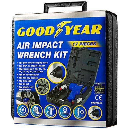 Goodyear 17pc Professional Air Impact Wrench Gun Kit 1/2" Drive + Sockets + Case - Image 4 of 4
