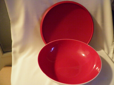 Tupperware Allegra Schüssel 1,5 l  rot-bordo-weiss   Neu RAR