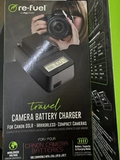 DigiPower Re-Fuel Travel Battery Charger For Canon DLSR Mirrorless Compact