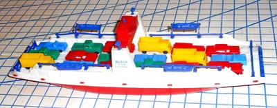 Vintage Plastic 1960s Eldon Auto Car Ferry No. 915 with All 18 Original Cars VG