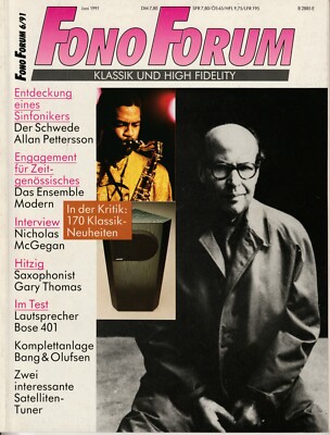 Fono Forum 6/1991 Allan Pettersson / Bose / Bang & Olufsen / DAT: Teac / Kenwood