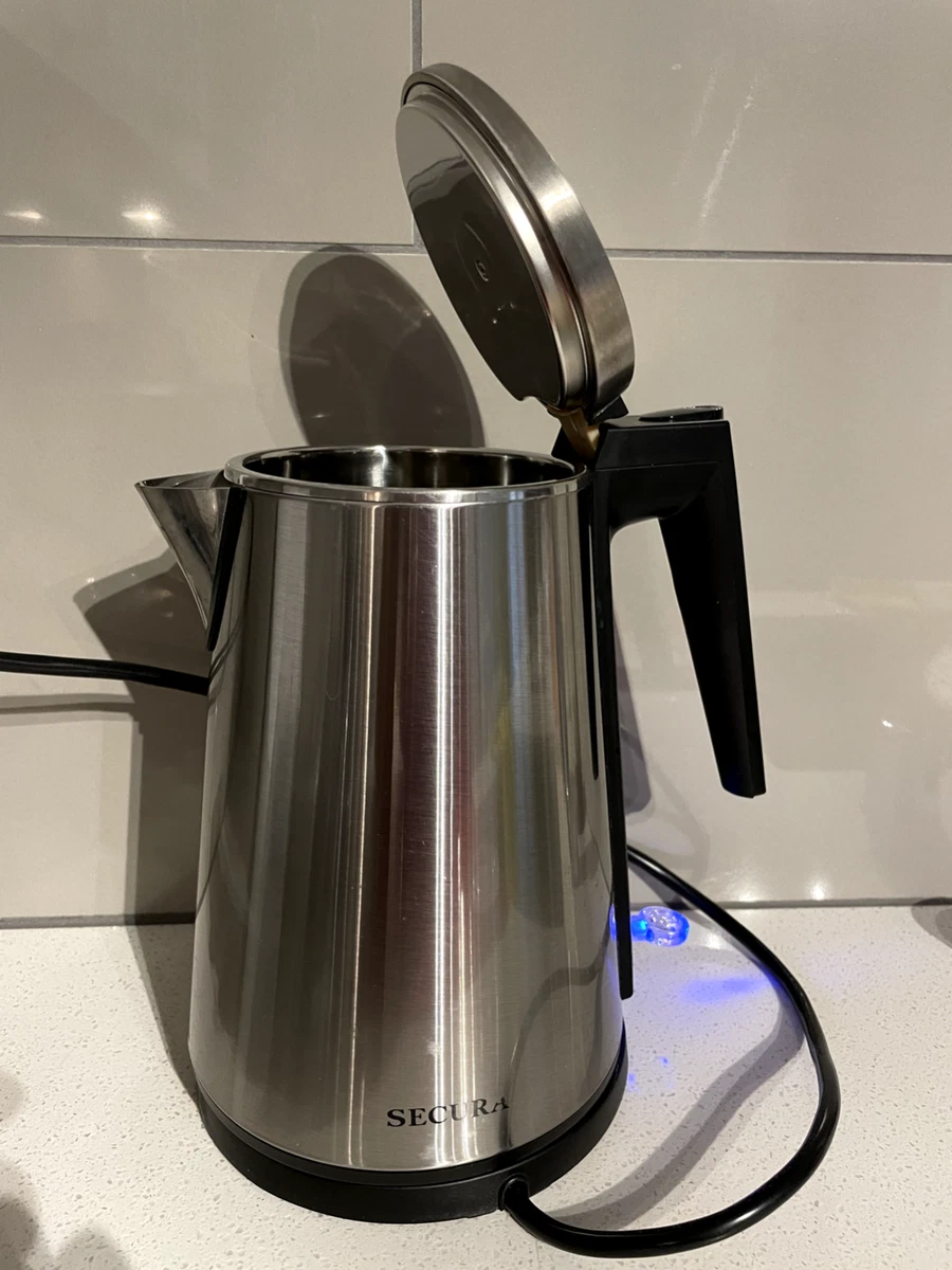 SECURA ELECTRIC STAINLESS STEEL WATER KETTLE COOL TOUCH WORKING PRE-OWNED