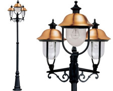 LAMPIONE APOLLO 3 LUCI SU PALO CHIARO DI LUNA altezza cm. 260 (palo estensibile)